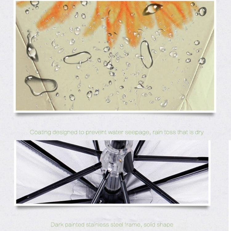 Creative Fashion Three Fold Lazy Cat Pattern Silver Tape Anti Ultraviolet Sunshade Umbrella, Cat Pattern Silver Tape Umbrella