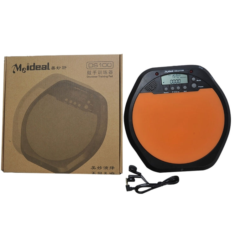 Electronic Dumb Combat Board Trainer Drum Exercise Metronome DS100(Black+Orange), Electronic Drum DS100