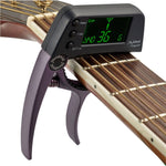 Professional Guitar Tuner Clip, Loftstyle Chromatic Clip-on Tuner with Rotational LCD Screen Light Display Single-handed Guitar Capo