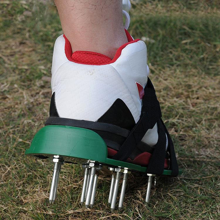 Garden Lawn Garden Tools Grass Ripper Spiked Shoes with 4 Plastic Buckles, With 4 Plastic Buckles (Black), With 4 Plastic Buckles (Green)
