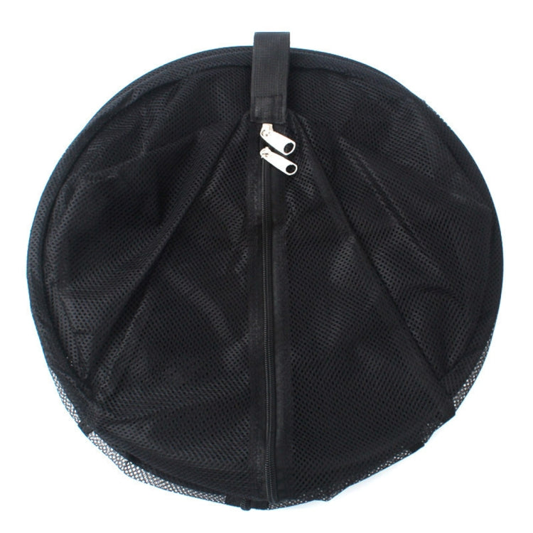 Camping Picnic Folding Tableware Vegetables Fruit Dry Net Hanging Mesh Dish Dryer Rack Shelf(Black), Round drying net