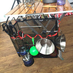 Outdoor Picnic Camping Foldable Mesh Basket Metal Bracket Cookware Holder Organizer Rack, Cookware Holder