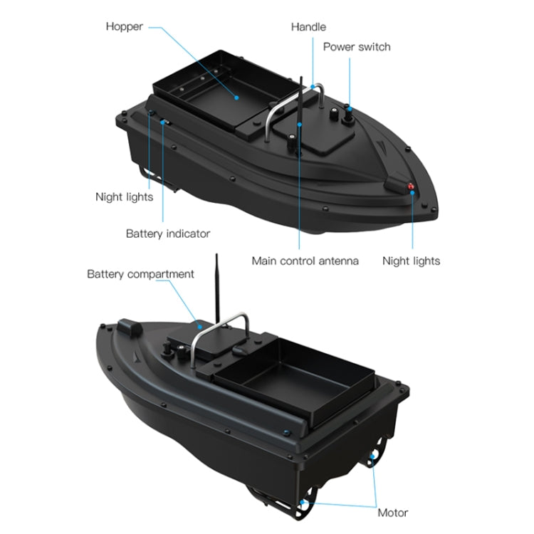 D16B GPS Double Motors Outdoor Rc Bait Fishing Boat, EU Plug, D16B GPS (EU Plug), D16B GPS (US Plug)