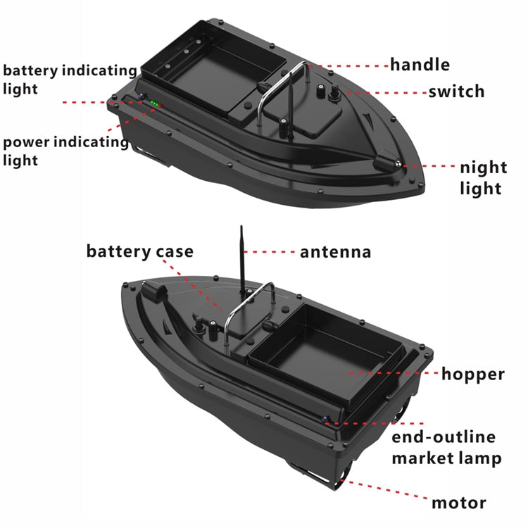 D16 Smart RC Fishing Bait Boat 2kg Loading 500M, D16