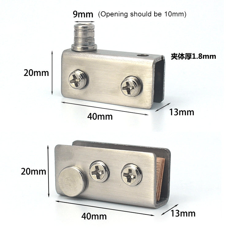 Glass Clip Single Door Touching Exhibition Cabinet Hinge, Single