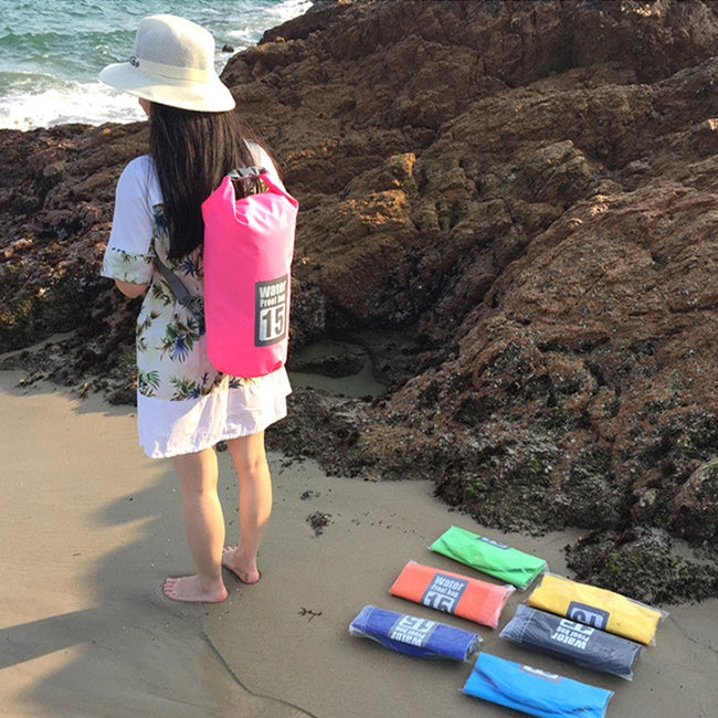 Outdoor Waterproof Dry Dual Shoulder Strap Bag Dry Sack, Capacity: 15L, 15L