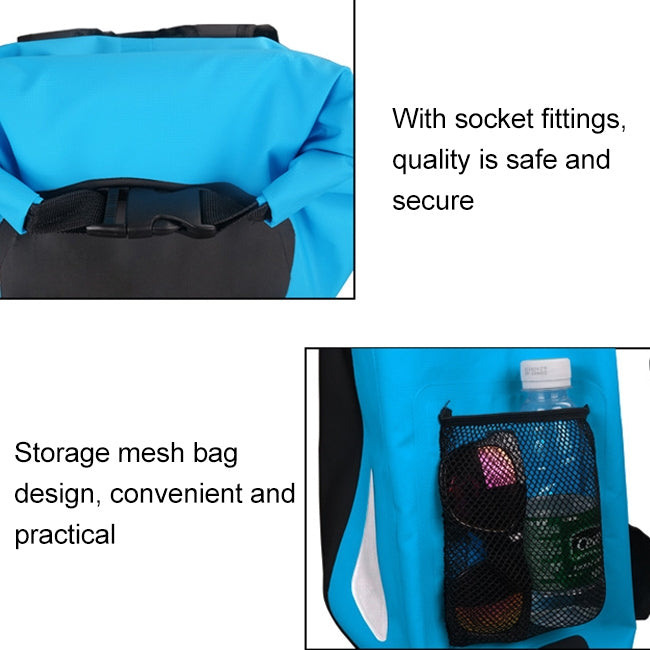 Outdoor Waterproof Dry Dual Shoulder Strap Bag Dry Sack PVC Barrel Bag, Capacity: 25L