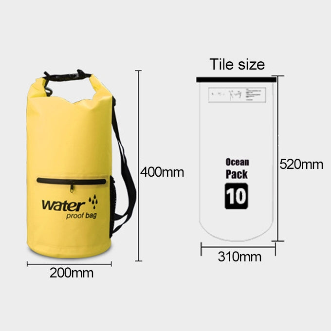 Outdoor Waterproof Dry Dual Shoulder Strap Bag Dry Sack PVC Barrel Bag, Capacity: 10L, 10L