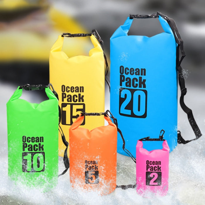 Outdoor Waterproof Single Shoulder Bag Dry Sack PVC Barrel Bag, Capacity: 10L, Capacity: 10L (Pink), Capacity: 10L (Black), Capacity: 10L (Dark Blue), Capacity: 10L (Orange), Capacity: 10L (Green), Capacity: 10L (Sky Blue), Capacity: 10L (Yellow)