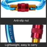 XINDA XD-Q9628 Professional Climbing D-shaped Master Lock Carabiner Safety Buckle Outdoor Climbing Equipment Supplies, XD-Q9628 (Black), XD-Q9628 (Orange), XD-Q9628 (Blue)