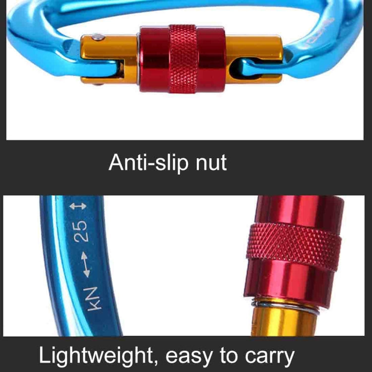 XINDA XD-Q9628 Professional Climbing D-shaped Master Lock Carabiner Safety Buckle Outdoor Climbing Equipment Supplies, XD-Q9628 (Black), XD-Q9628 (Orange), XD-Q9628 (Blue)