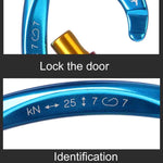 XINDA XD-Q9628 Professional Climbing D-shaped Master Lock Carabiner Safety Buckle Outdoor Climbing Equipment Supplies, XD-Q9628 (Black), XD-Q9628 (Orange), XD-Q9628 (Blue)