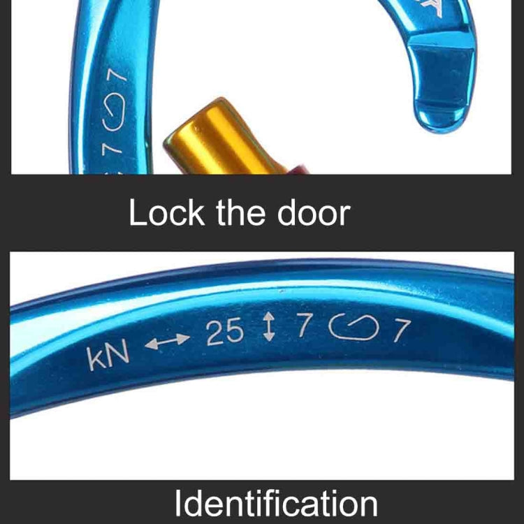 XINDA XD-Q9628 Professional Climbing D-shaped Master Lock Carabiner Safety Buckle Outdoor Climbing Equipment Supplies, XD-Q9628 (Black), XD-Q9628 (Orange), XD-Q9628 (Blue)