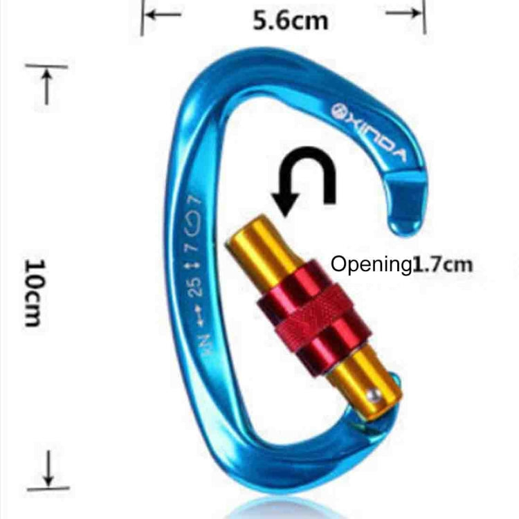 XINDA XD-Q9628 Professional Climbing D-shaped Master Lock Carabiner Safety Buckle Outdoor Climbing Equipment Supplies, XD-Q9628 (Black), XD-Q9628 (Orange), XD-Q9628 (Blue)