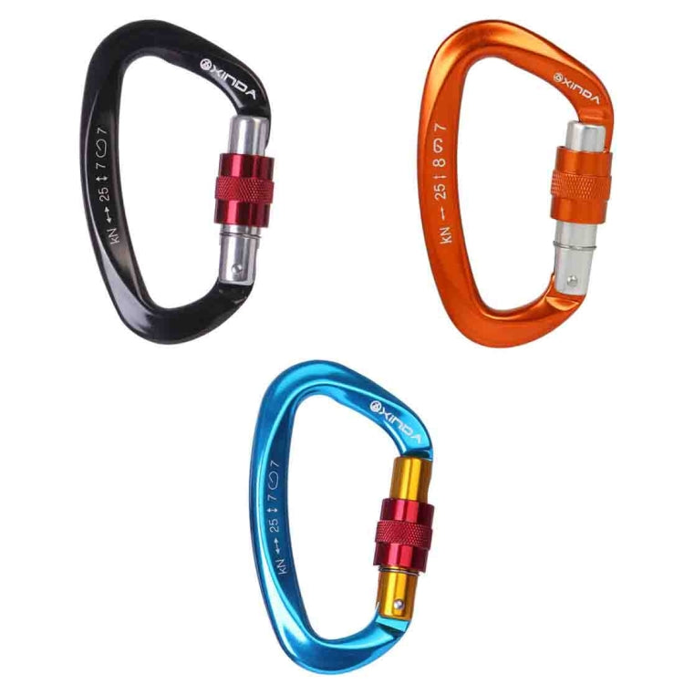 XINDA XD-Q9628 Professional Climbing D-shaped Master Lock Carabiner Safety Buckle Outdoor Climbing Equipment Supplies, XD-Q9628 (Black), XD-Q9628 (Orange), XD-Q9628 (Blue)