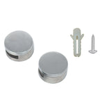 10 PCS Circular Glass Mirror Holder Buckle Fixing Accessories with Screw & Rubber Plug, Circular, with Screw & Rubber Plug