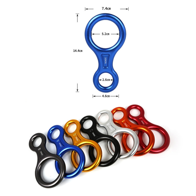 Climbing Rescue Figure 8 Descender Rappelling Gear Belay Device(Black), TP8601P (Black), TP8601P  (Silver), TP8601P  (Red), TP8601P  (Blue), TP8601P  (Gold), TP8601P  (Orange), TP8601P  (Dark Gray)
