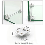 Aluminum Alloy Glass Combination Clamp Cabinet Partition Fixing Clip, 180 degrees Cliped 10-12mm, 180 degrees Cliped 10-12mm