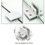 Aluminum Alloy Glass Combination Clamp Cabinet Partition Fixing Clip, T-type Cliped 10-12mm, T-type Cliped 10-12mm