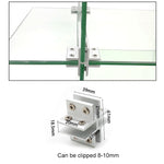 Cross-type Aluminum Alloy Glass Combination Clamp Cabinet Partition Fixing Clip, Cliped 8-10mm, Cross-type Cliped 8-10mm