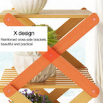 4-Layer Balcony Living Room Collapsible Solid Wood Flower Stand Potted Planting Shelves, Length: 50cm, 50cm 4-Layer