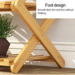 4-Layer Balcony Living Room Collapsible Solid Wood Flower Stand Potted Planting Shelves, Length: 50cm, 50cm 4-Layer
