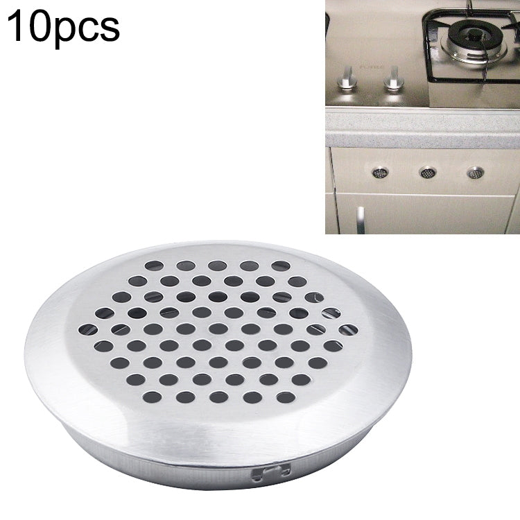 10pcs Bevel Surface 19mm Cabinet Round Air Vent Stainless Steel Louvered Grille Cover Vents with Little Holes, 19mm Bevel