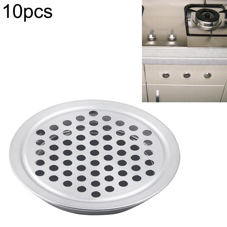 10pcs Flat Surface 29mm Cabinet Round Air Vent Stainless Steel Louvered Grille Cover Vents with Little Holes, 29mm Flat