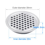 10pcs Flat Surface 29mm Cabinet Round Air Vent Stainless Steel Louvered Grille Cover Vents with Little Holes, 29mm Flat