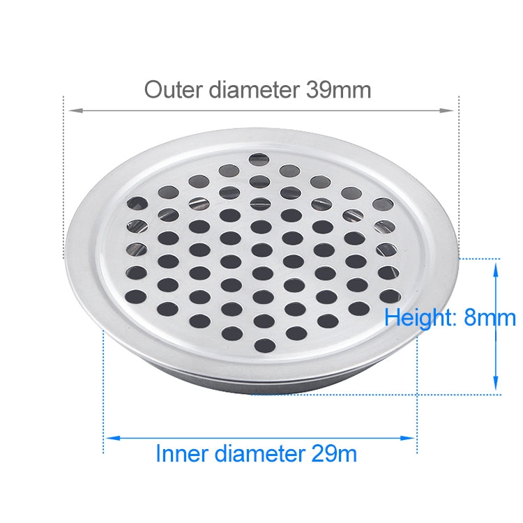 10pcs Flat Surface 29mm Cabinet Round Air Vent Stainless Steel Louvered Grille Cover Vents with Little Holes, 29mm Flat