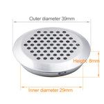 10pcs Bevel Surface 29mm Cabinet Round Air Vent Stainless Steel Louvered Grille Cover Vents with Little Holes, 29mm Bevel