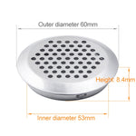 10pcs Bevel Surface 53mm Cabinet Round Air Vent Stainless Steel Louvered Grille Cover Vents with Little Holes, 53mm Bevel