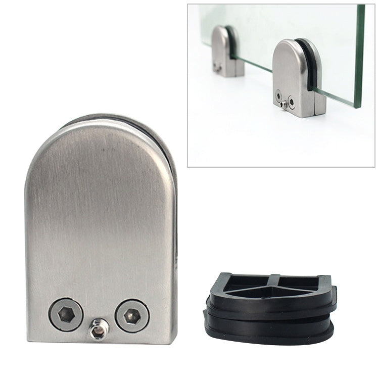 15-20mm Flat Bottom Matte Polished  201 Stainless Steel Fixed Clip Railing Glass Wood Layer Board Clamp Bracket, 15-20mm, Flat Bottom, 201 Stainless Steel