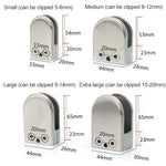 5-8mm Flat Bottom Matte Polished  201 Stainless Steel Fixed Clip Railing Glass Wood Layer Board Clamp Bracket, 5-8mm, Flat Bottom, 201 Stainless Steel