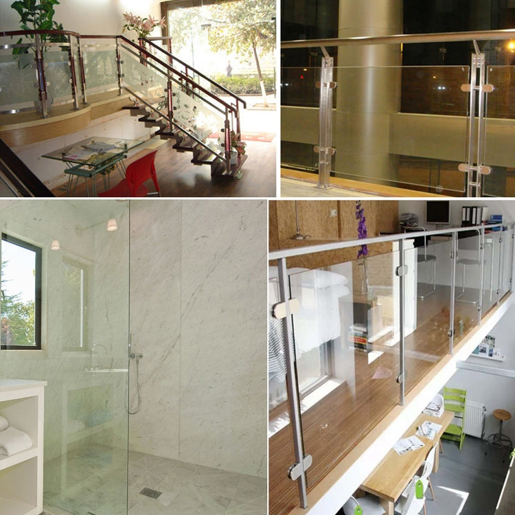 5-8mm Flat Bottom Matte Polished 304 Stainless Steel Fixed Clip Railing Glass Wood Layer Board Clamp Bracket, 5-8mm, Flat Bottom, 304 Stainless Steel