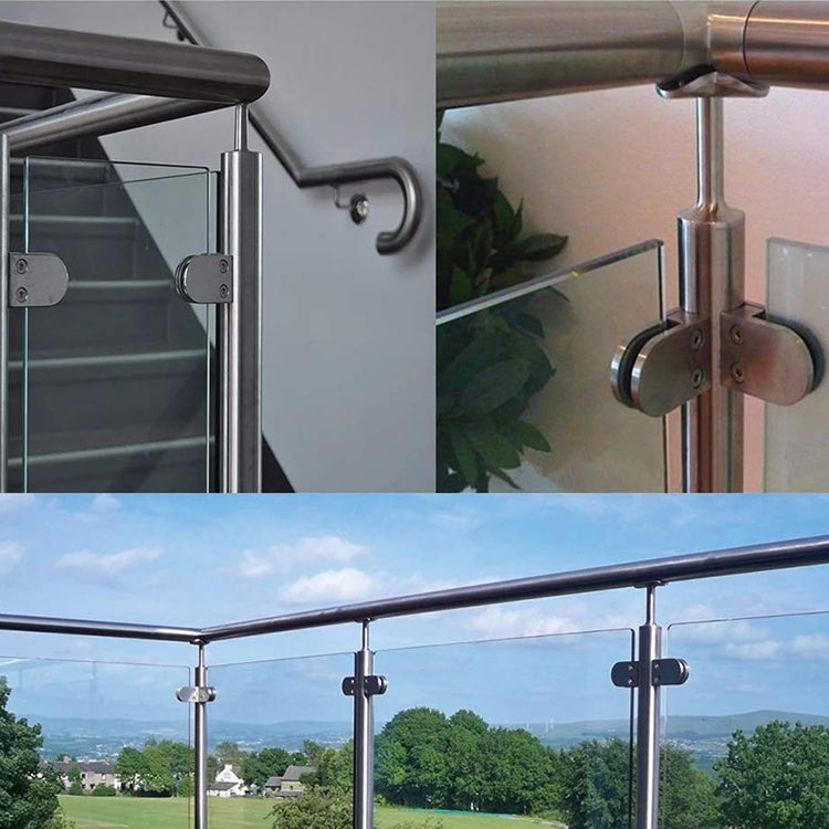 8-12mm Concave Curved Bottom Matte Polished 304 Stainless Steel Fixed Clip Railing Glass Wood Layer Board Clamp Bracket, 8-12mm, Curved Bottom, 304 Stainless Steel