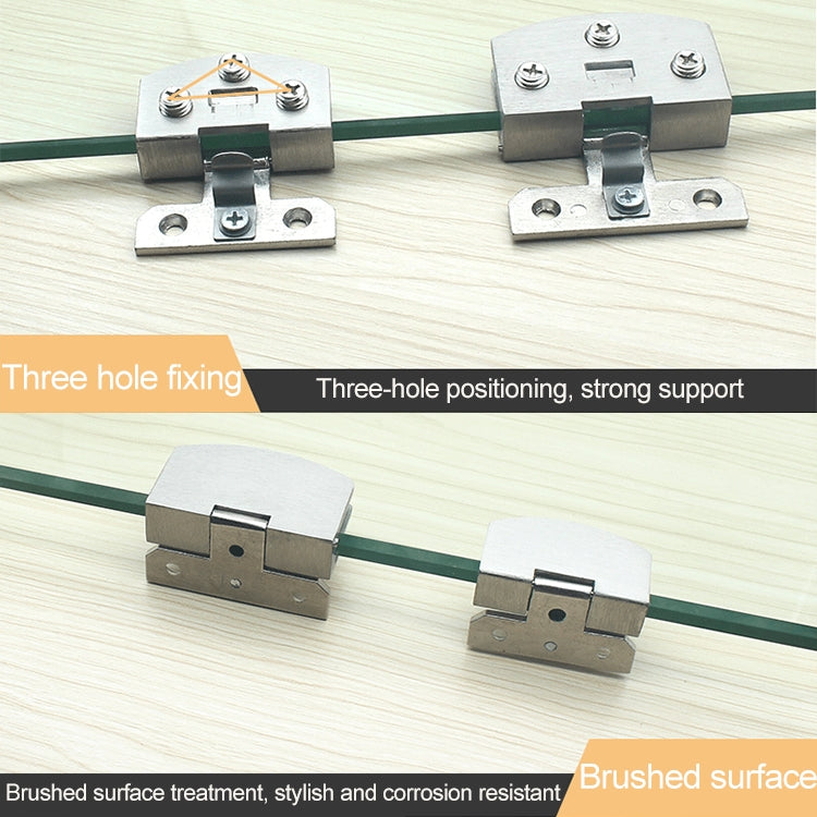 Open Hole Free Brushed Surface Glass Hinge, Size: L, 8-10mm, L