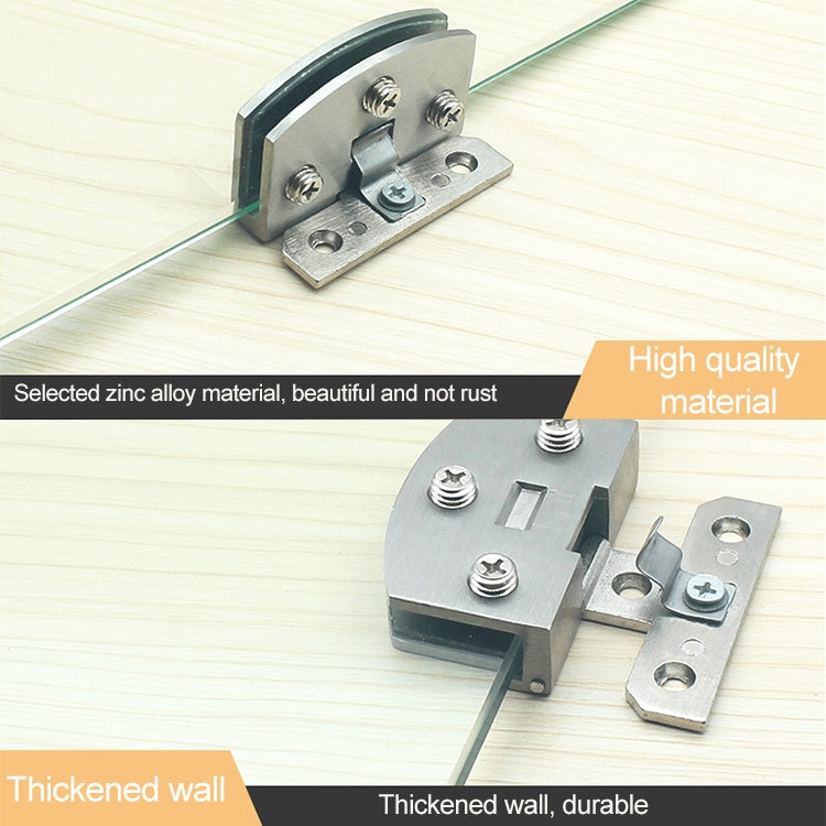 Open Hole Free Brushed Surface Glass Hinge, Size: L, 8-10mm, L