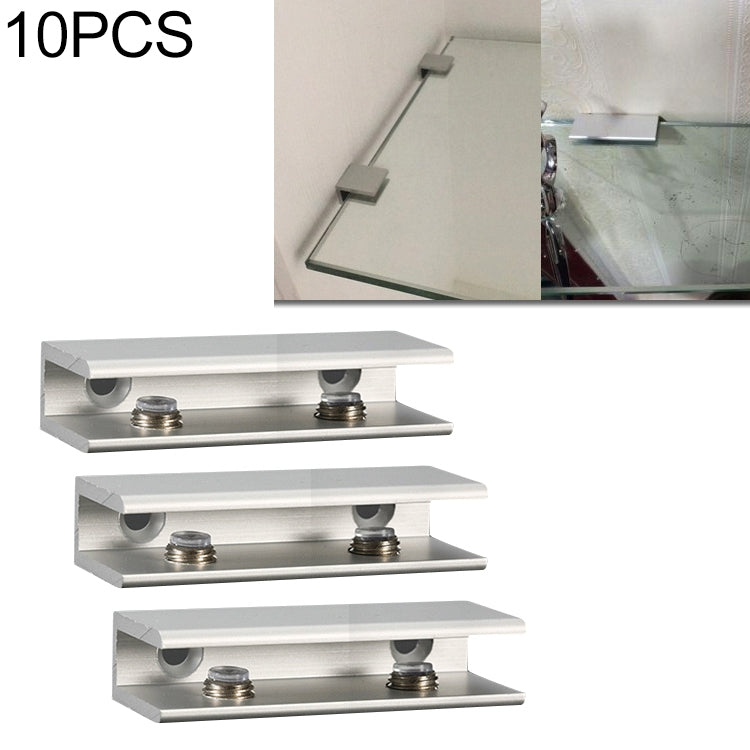10 PCS Double Hole Aluminum Alloy Glass Fixing Clip, L, 8mm, L, 8mm