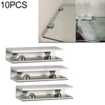 10 PCS Double Hole Aluminum Alloy Glass Fixing Clip, L, 8mm, L, 8mm