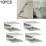 10 PCS Single Hole Aluminum Alloy Glass Fixing Clip, S, 10mm, S, 10mm