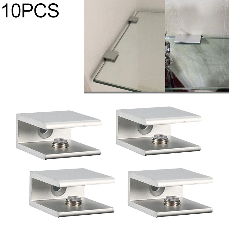 10 PCS Single Hole Aluminum Alloy Glass Fixing Clip, S, 12mm, S, 12mm