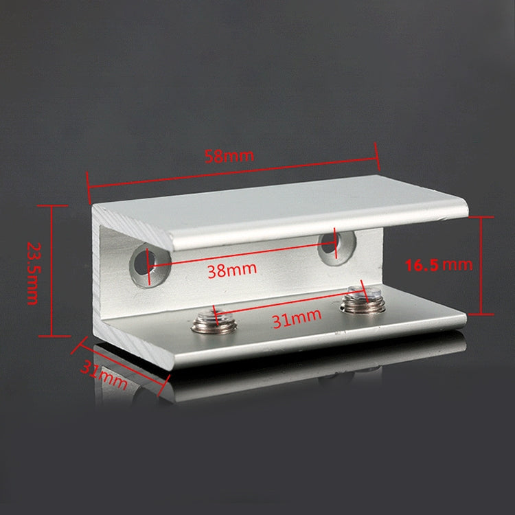 Double Hole Aluminum Alloy Glass Fixing Clip, L, 16mm, L, 16mm