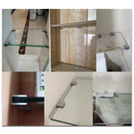 Double Hole Aluminum Alloy Glass Fixing Clip, L, 16mm, L, 16mm