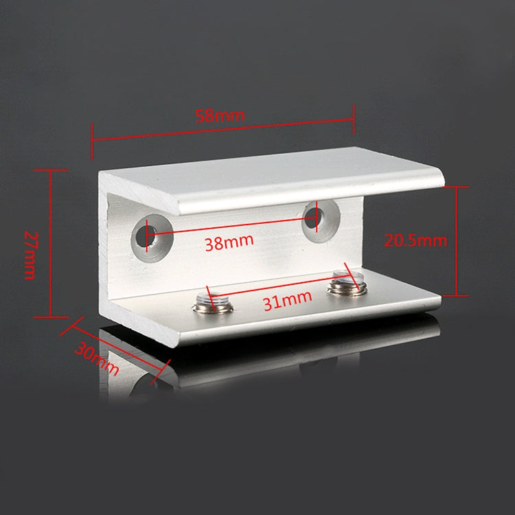 Double Hole Aluminum Alloy Glass Fixing Clip, L, 20mm, L, 20mm