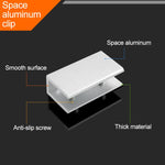 Double Hole Aluminum Alloy Glass Fixing Clip, L, 20mm, L, 20mm