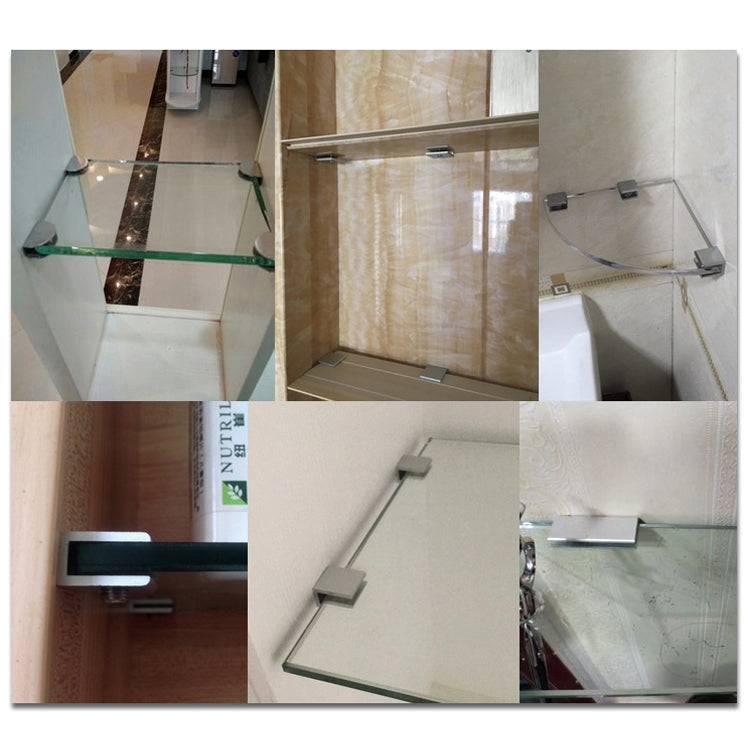 Double Hole Aluminum Alloy Glass Fixing Clip, L, 20mm, L, 20mm