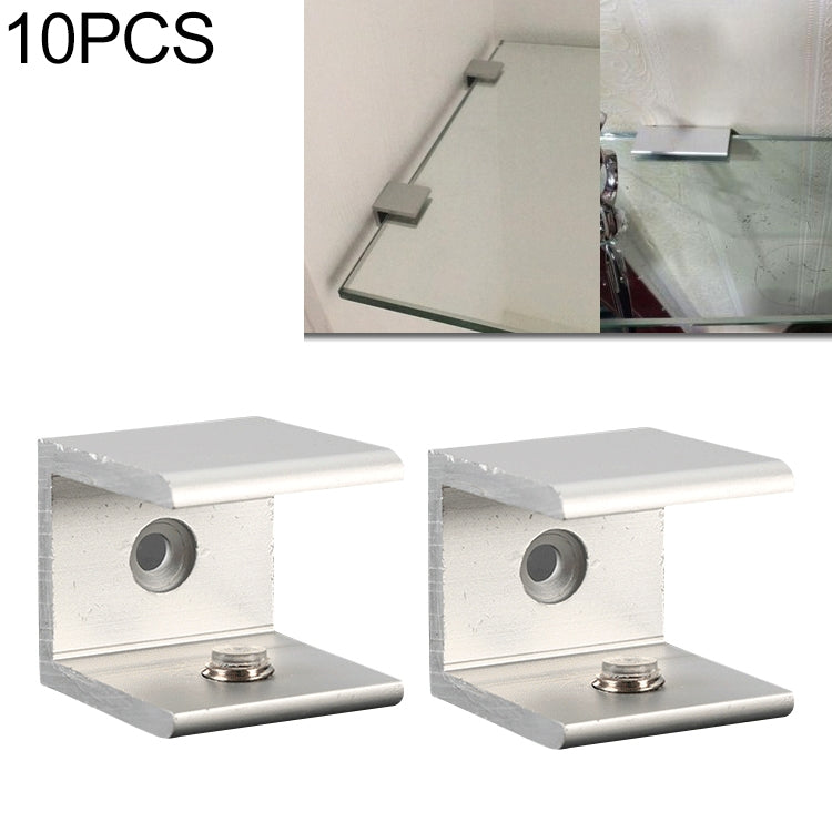 10 PCS Single Hole Aluminum Alloy Glass Fixing Clip, S, 20mm, S, 20mm