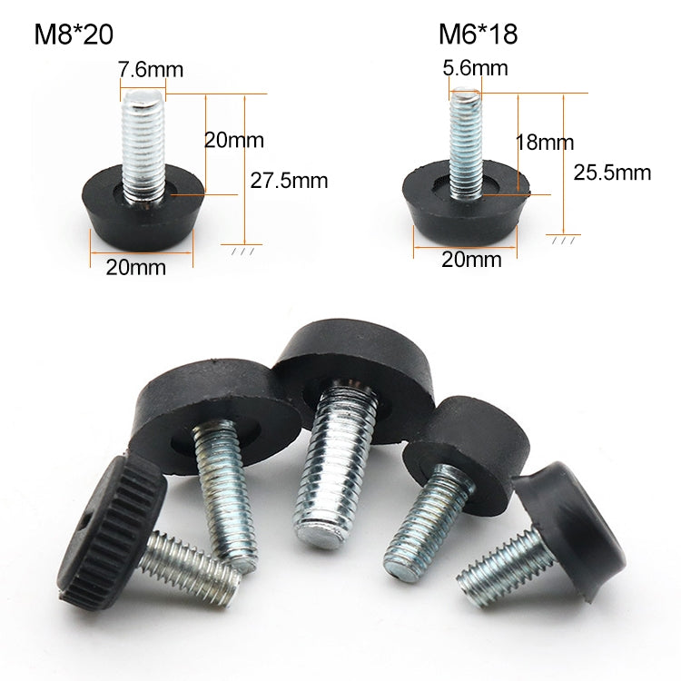50 PCS Adjustable Foot Pad Furniture Screw Support Stub, M8x20, M8x20