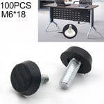 100 PCS Adjustable Foot Pad Furniture Screw Support Stub, M6x18 (Black), M6x18 (Black)